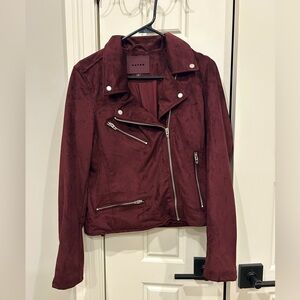 Blank NYC Burgundy Moto Jacket Size Large